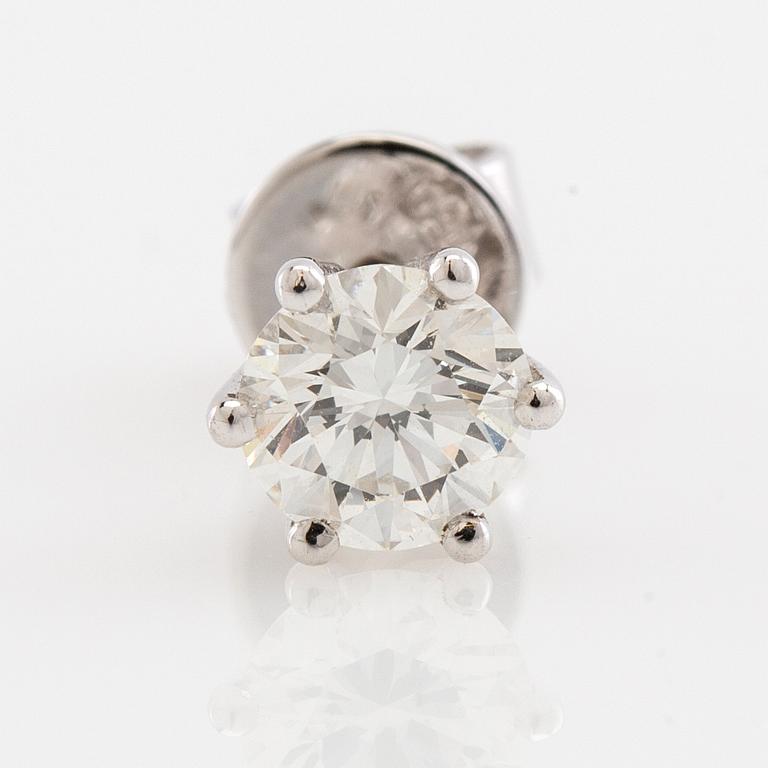 Earrings, a pair, 18K white gold with brilliant-cut diamonds.