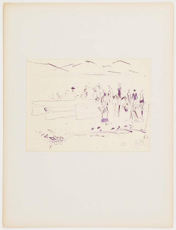 Ragnar Sandberg, ink drawings, 4, signed RS.