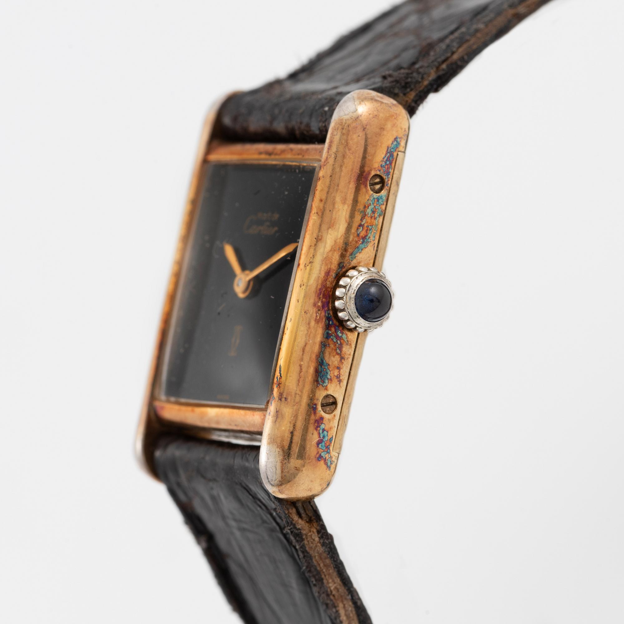 must de CARTIER, Tank, wristwatch, 20.5 x 20.5 (28) mm.