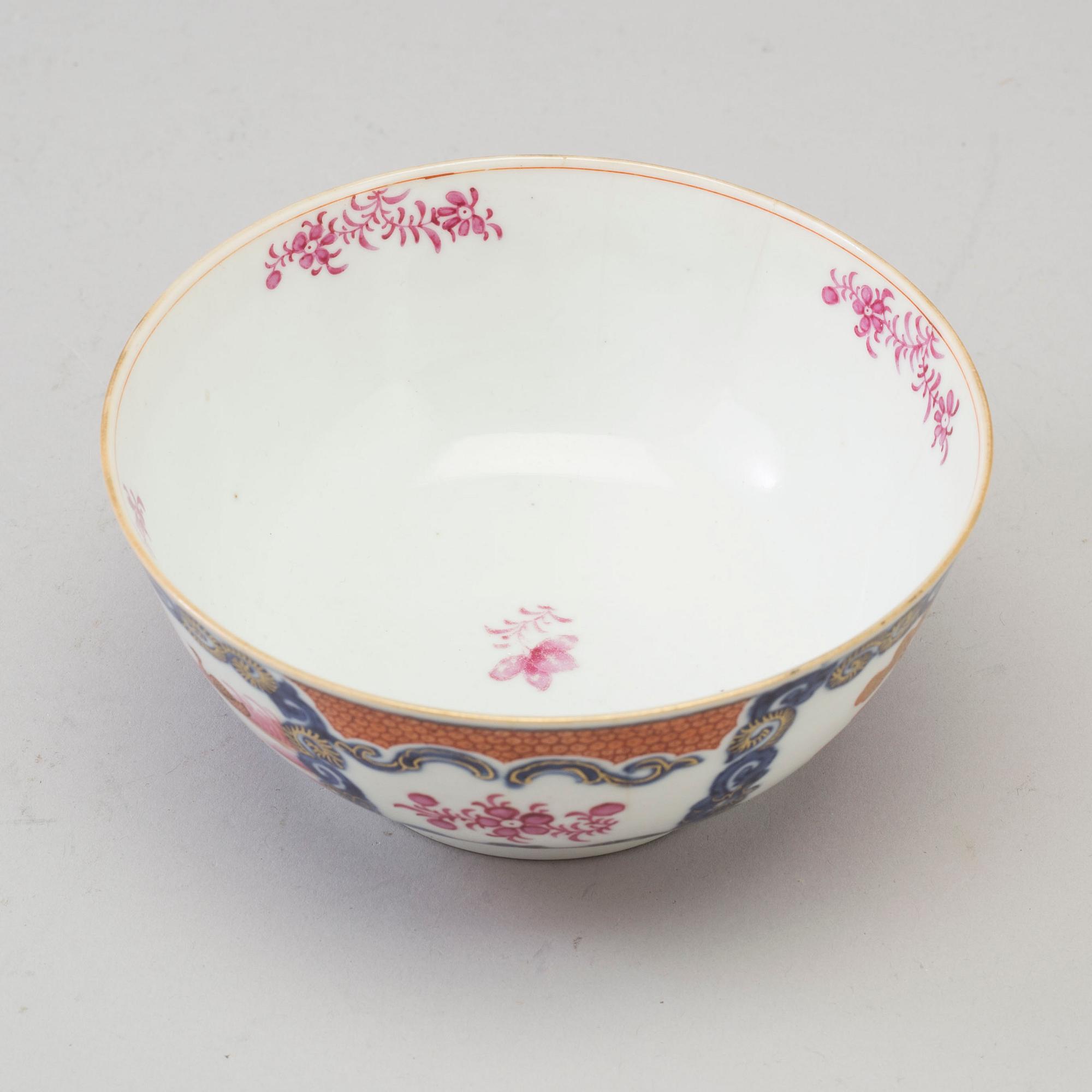 SKÅL, porslin, Kina, Qingdynastin, Qianlong (1736-95).