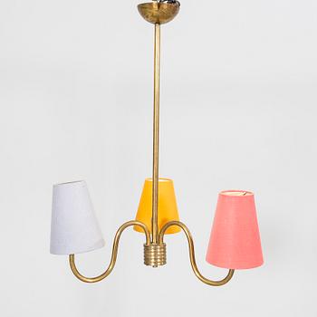 A 1940/50s brass ceiling pendant.