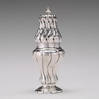 A Baltic 18th century sugar-caster, mark of Johan Diedrich Rehwald, Riga (1731-1781(-93)).