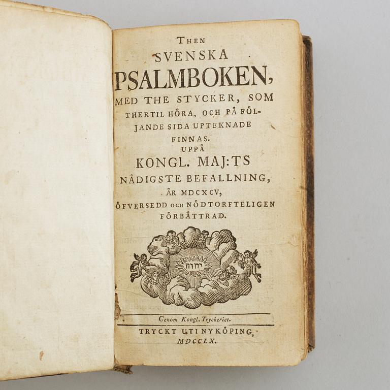 Böcker,  5 st, 1700-tal.