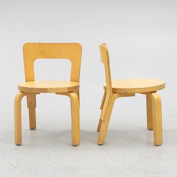 Alvar Aalto, children's chairs, 4 pcs, Artek, Finland.