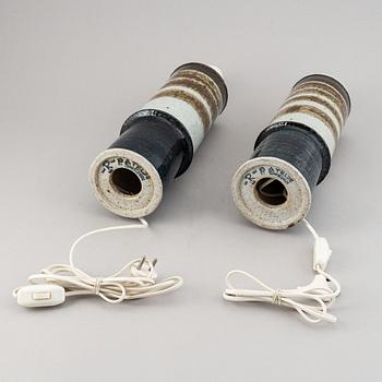 Inger Persson, a pair of 20th century stoneware table lamps, Rörstrand Ateljé, Sweden.