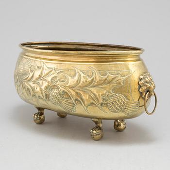 A 19th century brass jardiniere.