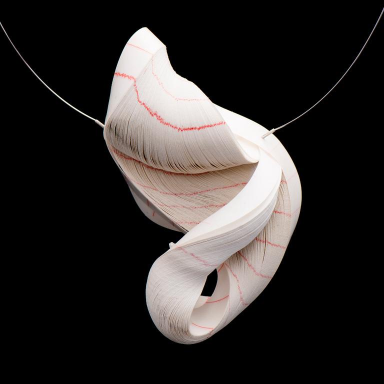 JANNA SYVÄNOJA, NECKLACE, paper, steel wire, 2016.