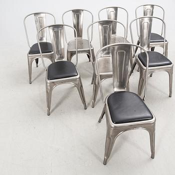 Xavier Pauchard chairs, 8 pcs, "A Stol", Tolix, France. 2000s.
