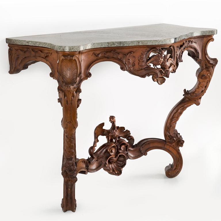 SPEGEL MED KONSOLBORD, nyrokoko, 1800-talets slut.