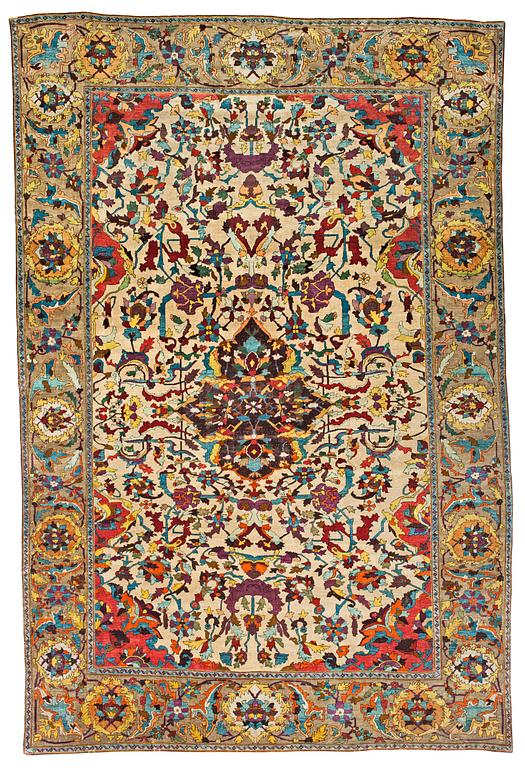 MATTA. Antik silke Keshan s.k. Motachem. 202,5 x 136,5 cm.