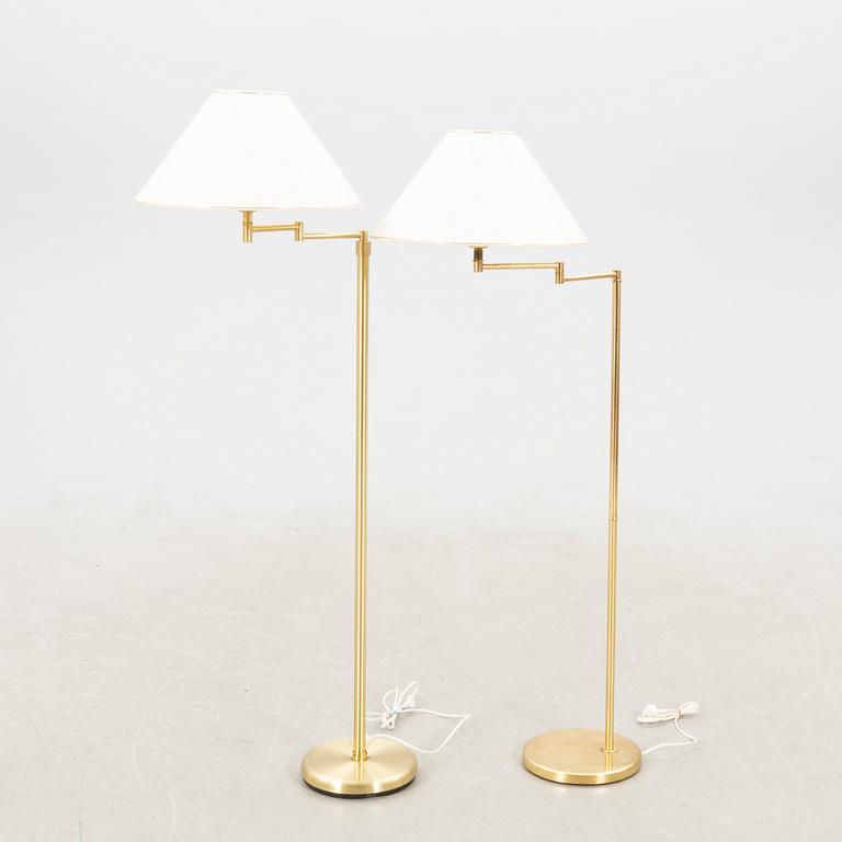 Floor lamps 2 pcs and wall lamp late 20th century.