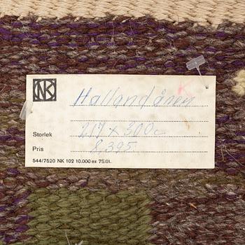 Judith Johansson, a carpet, "Hallandsåsen", flat weave, ca 303,5 x 216,5 cm, signed JJ J.