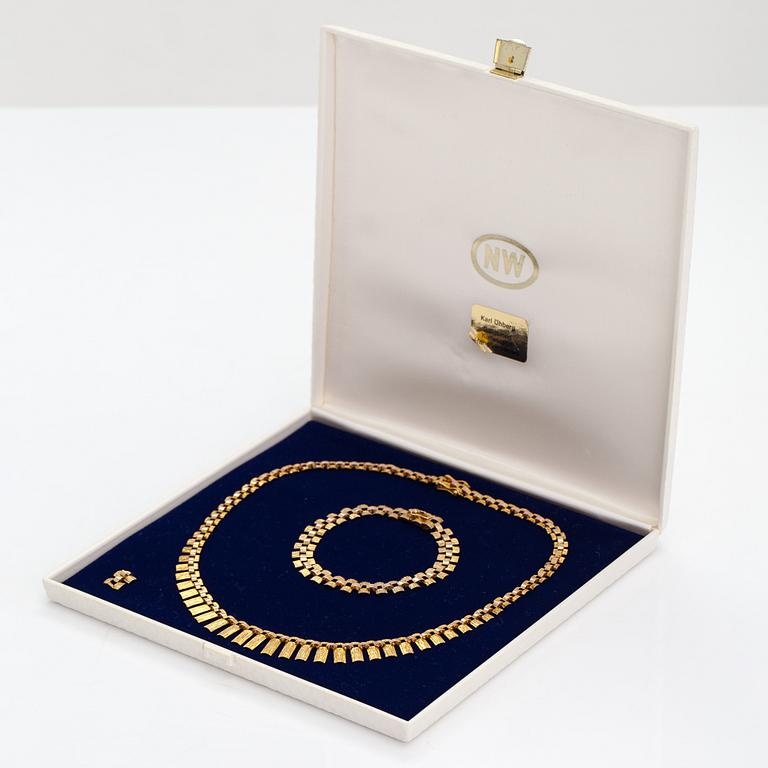 A necklace and a bracelet made of 14K gold. Westerback, Helsinki 1972.