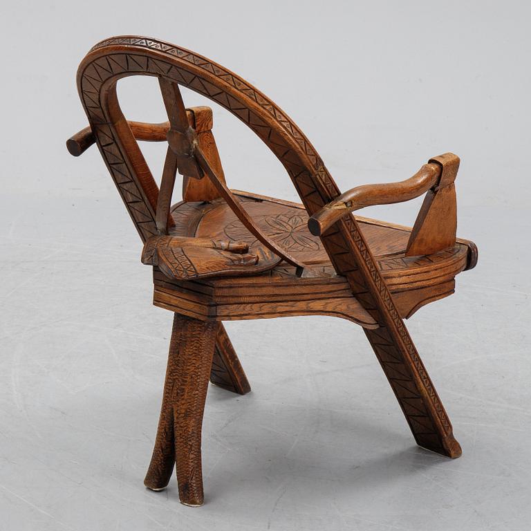 A late 19th century russian folk art chair.