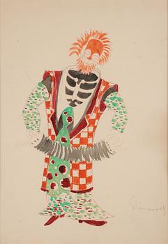 679. Isaac Grünewald, Costume sketch of a clown.