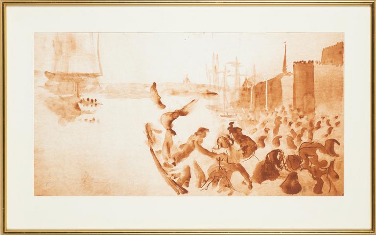 Peter Dahl, lithograph in colours, signed PT.