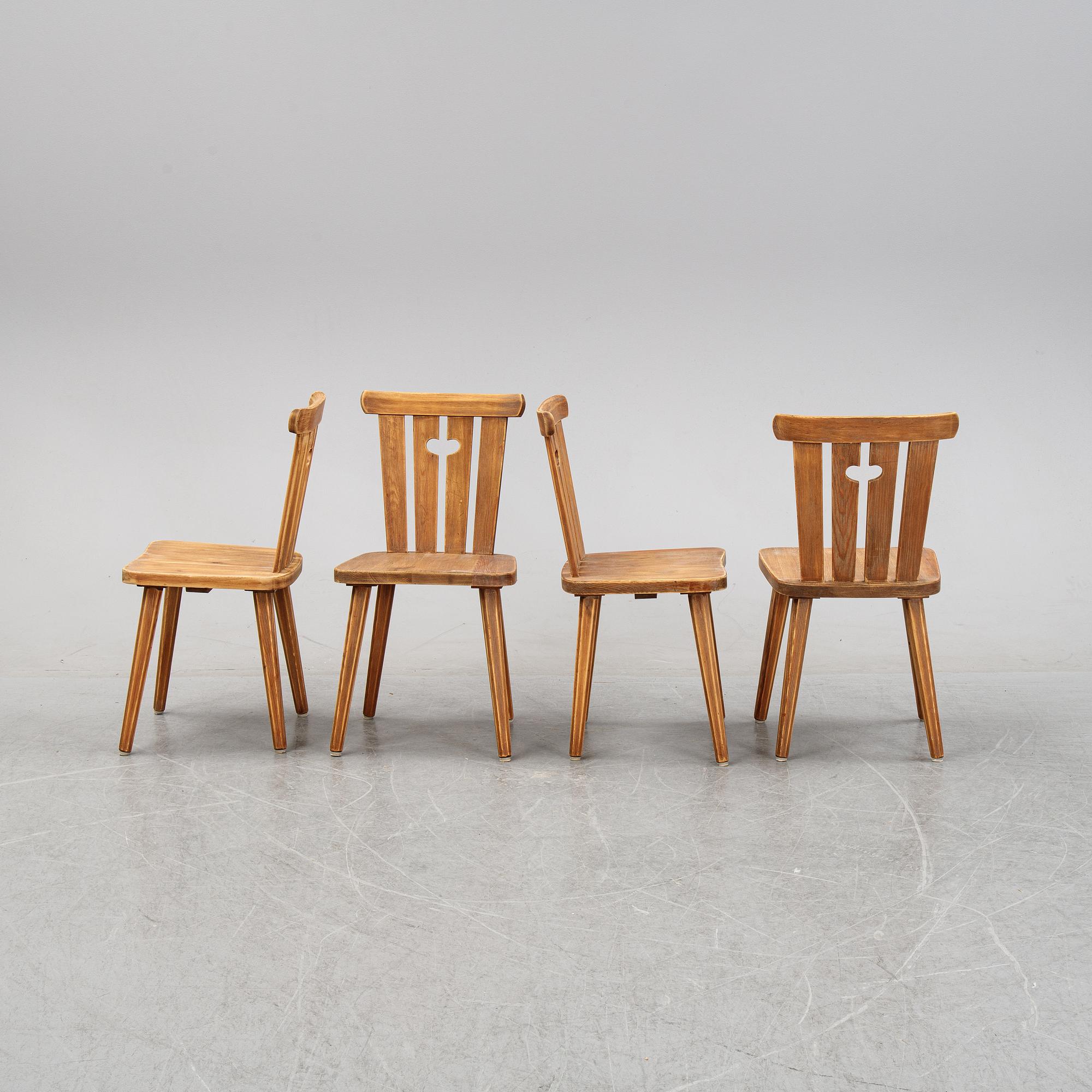 A 5 piece pine dining suite, Sweden, mid 20th century.