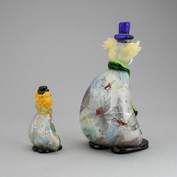 FIGURINER, 2 stycken, glas, 1900-talets andra hälft.