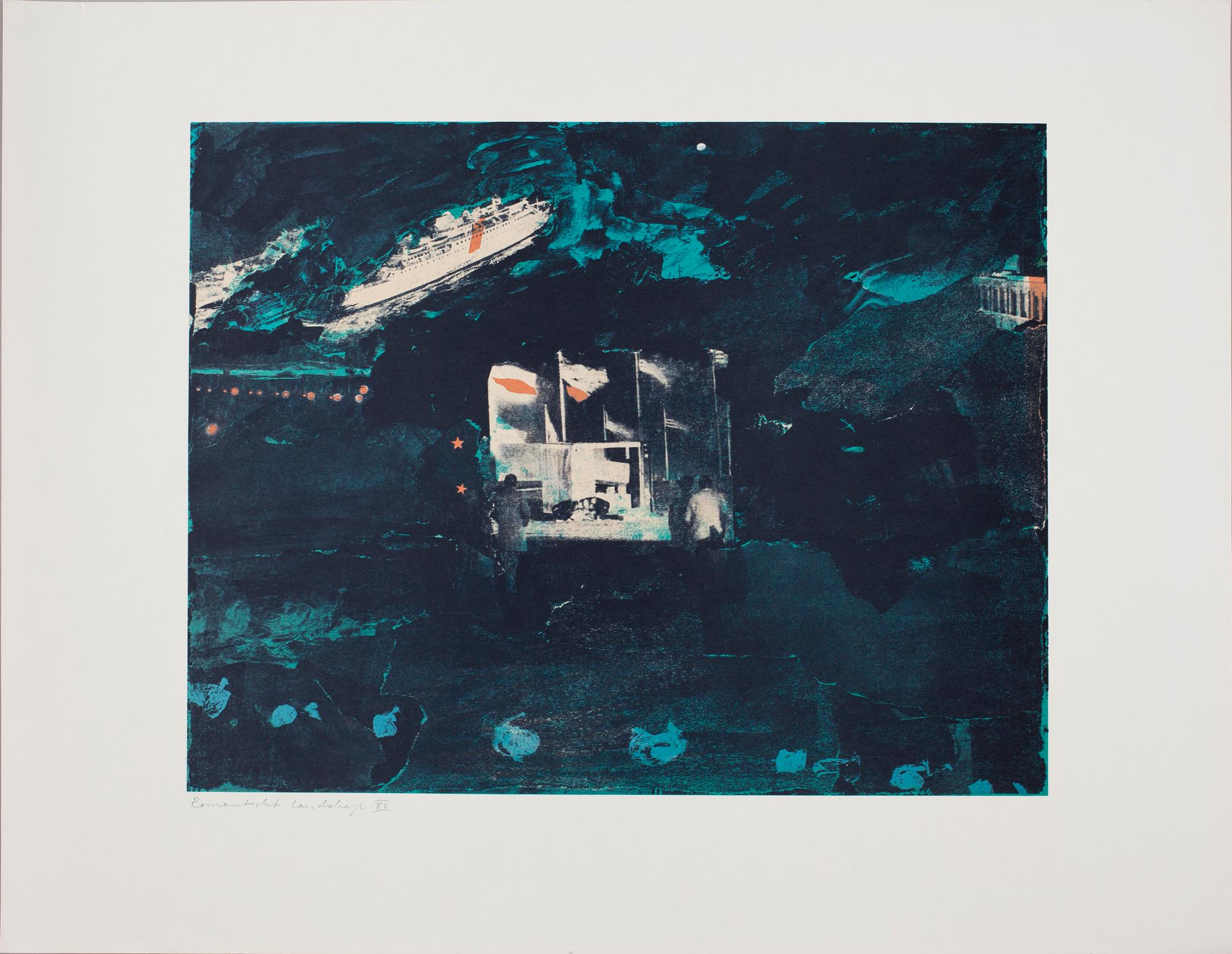 OLA BILLGREN, färgserigrafier, 2 st. 1980-tal.