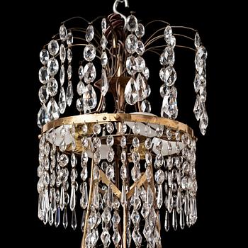 A late Gustavian circa 1800 five-light chandelier.