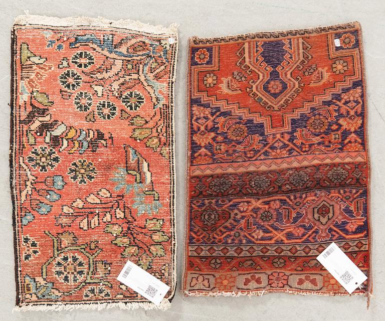 Rug Wagireh (provenance rug) 2 pcs Tafresh and Bidjar semantika approx. 60x34 cm and 55x40 cm.