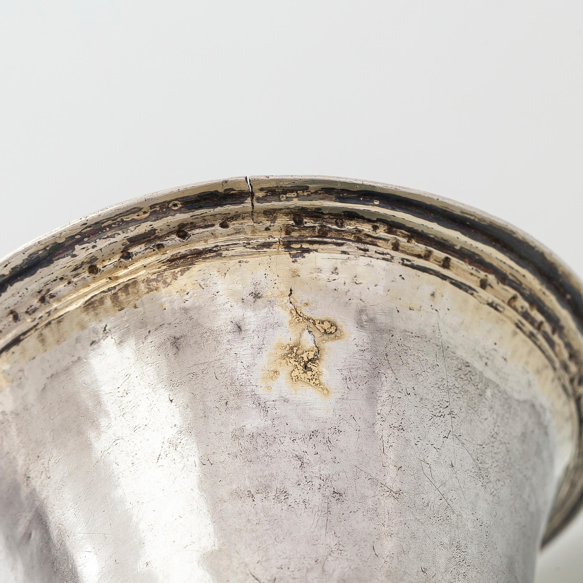 A late 18th century parcel-gilt silver beaker, maker's mark of Berthil Thorwijk, Uusikaupunki, Finland 1788.