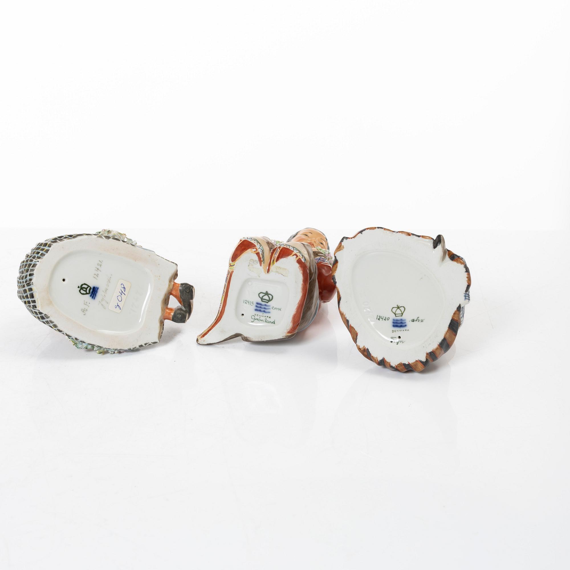 A group of six Danish porcelain figures, Carl Martin-Mansen for Royal Copenhagen, 20th century.