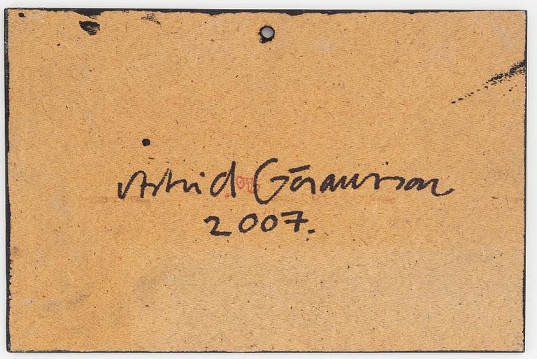 Astrid Göransson, mixed media on panel, signed and dated 2007 verso.
