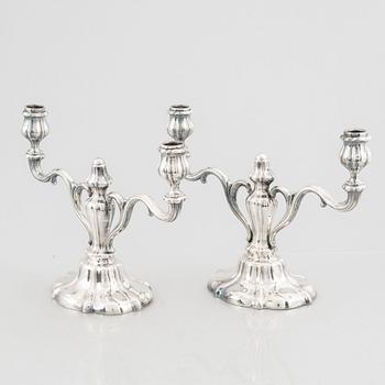 A pair of silver candelabras, A.G.Eriksson, Nässjö, Sweden, 1931.