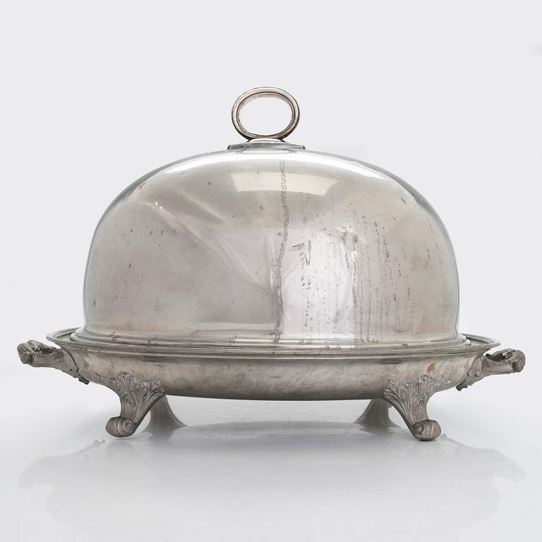 A plate food dome cover, James Dixon & Sons, Sheffield, England around the turn of the 20th century.