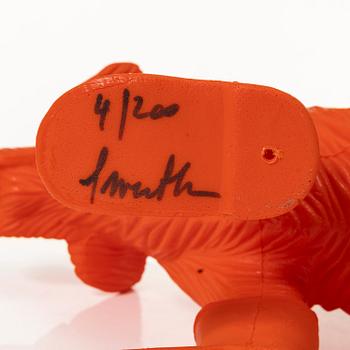 William Sweetlove, "Cloned Schnauzer with water bottle". (Orange).