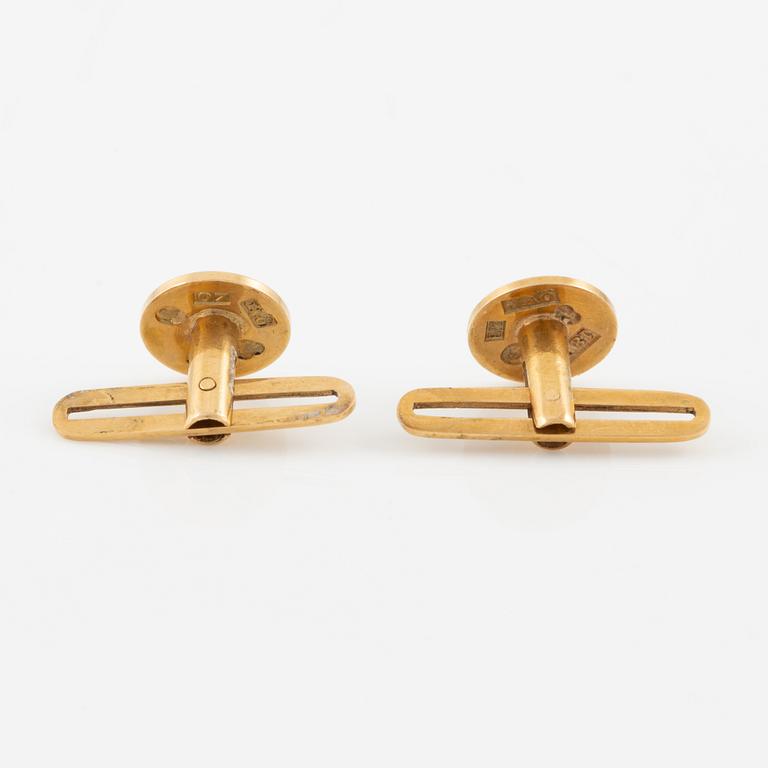 Cufflinks, six pieces, 18K gold.