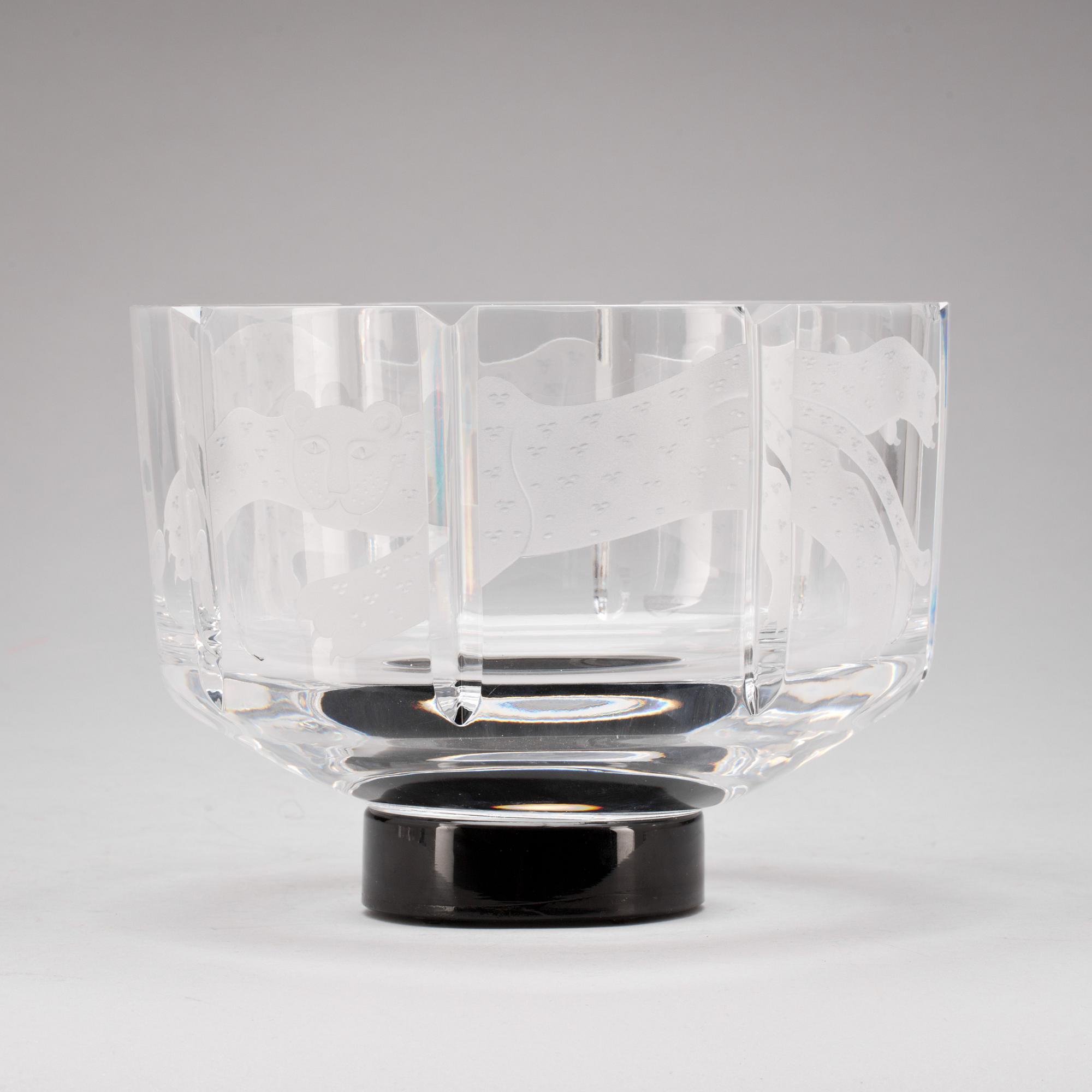 SKÅL, glas. "Cats" signerad Gunnar Cyrén. Orrefors 4688-13.