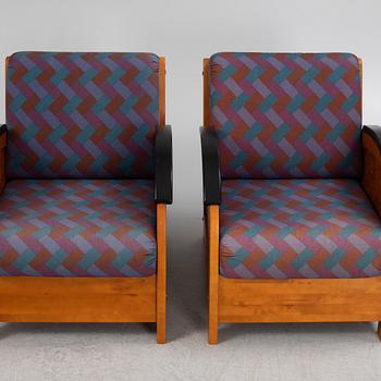 A pair of easy chairs, 1980's/90's.