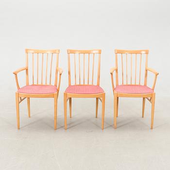 Carl Malmsten, chairs 6 pcs and armchairs 2 pcs "Herrgården" Åfors furniture factory, late 20th century.