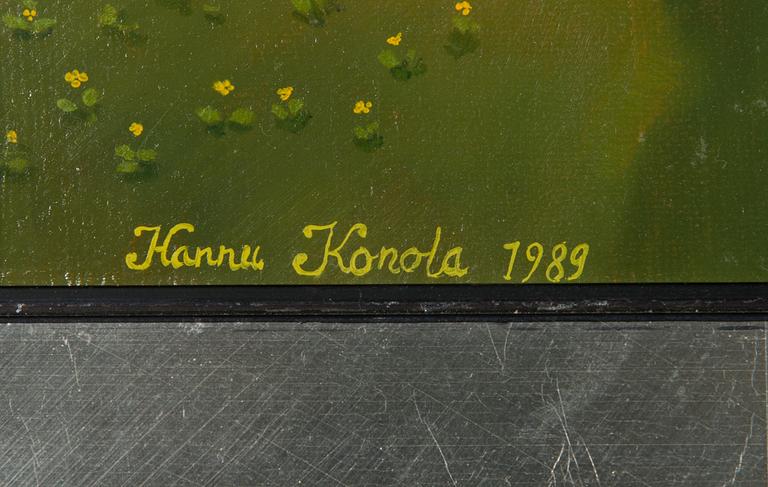 Hannu Konola, oil on board, signed and dated 1989.