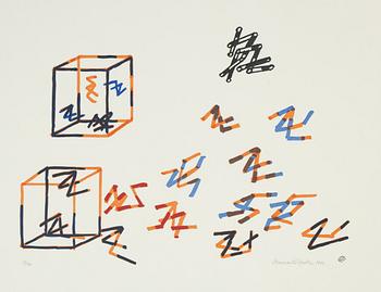 Lennart Rodhe, färgserigrafi, 1971, signerad 13/75.