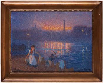 Erik Tryggelin, "Rörstrand" (Evening scene from Stockholm).