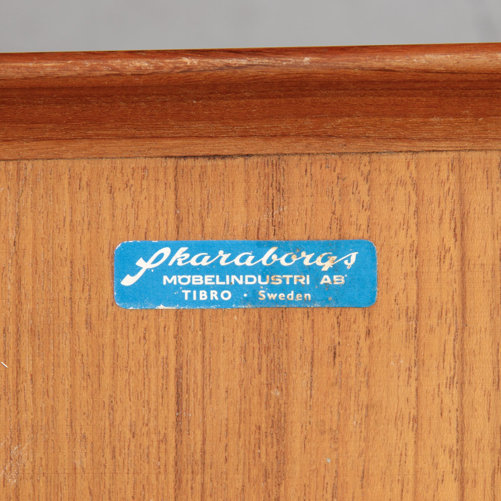 A swedish teak sofa table, Skaraborgs Möbelindustri, Tibro, second half of the 20th century. Signed with label.