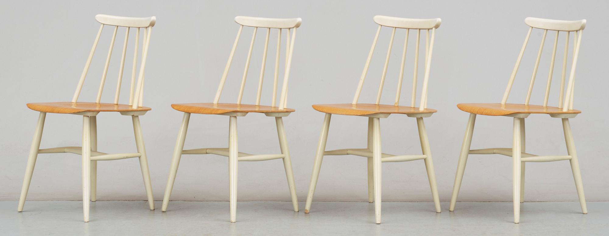 STOLAR, 4 st, "Fanett", Ilmari Tapiovaara, Edsby-verken. Modellen formgiven 1949.