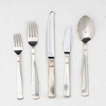 Jacob Ängman, a 60-piece silver flat ware set, 'Rosenholm', GAB, Sweden, 1958-1979.