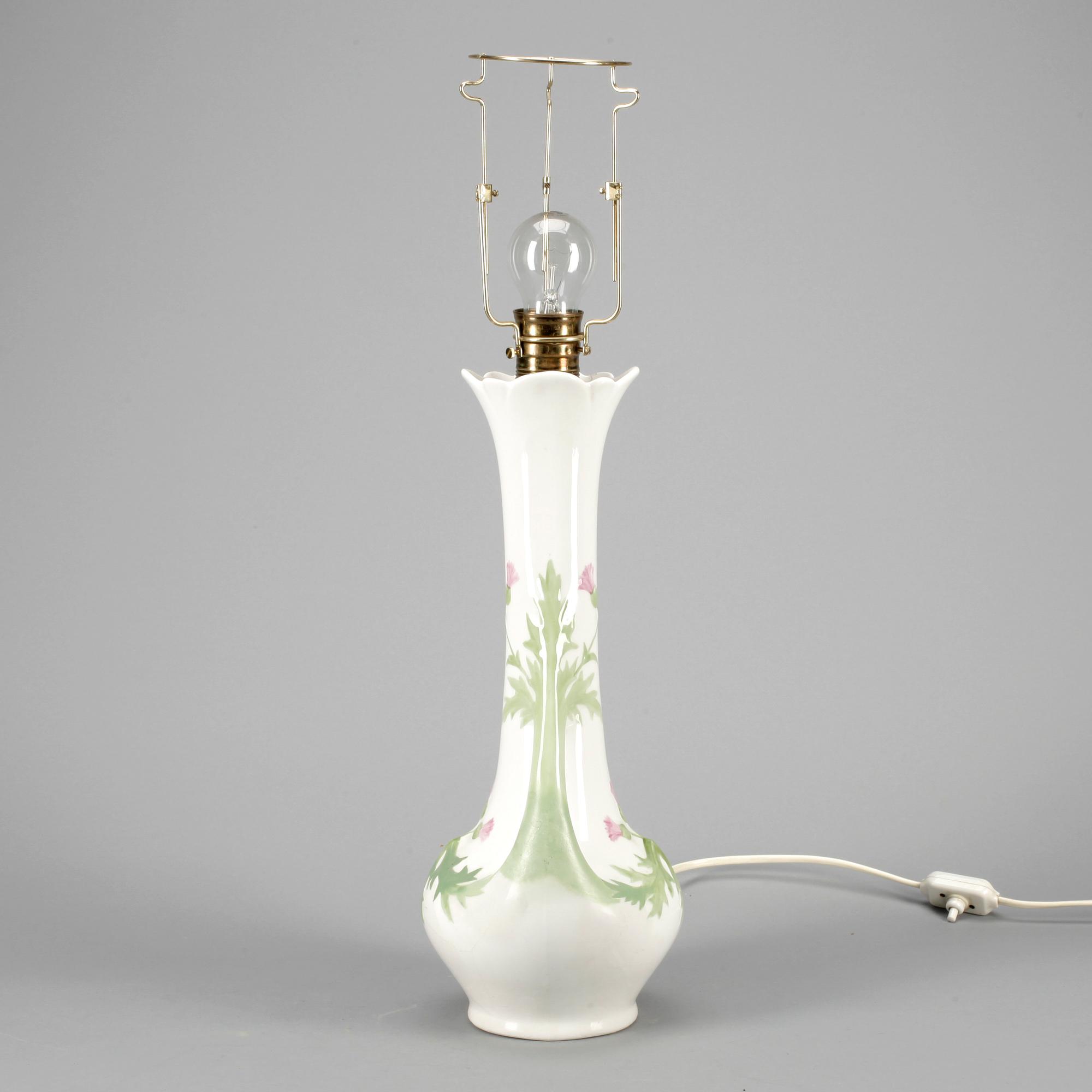 BORDSLAMPA, Porslin, jugend, Rörstrand, 1900-talets första hälft.