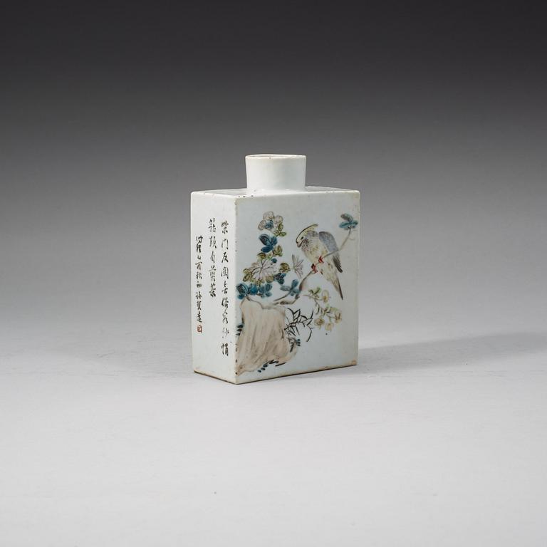 A large enameled tea caddy, Qing dynasty, signed Su Shengyuan and dated in the year of Yiyou (1885).