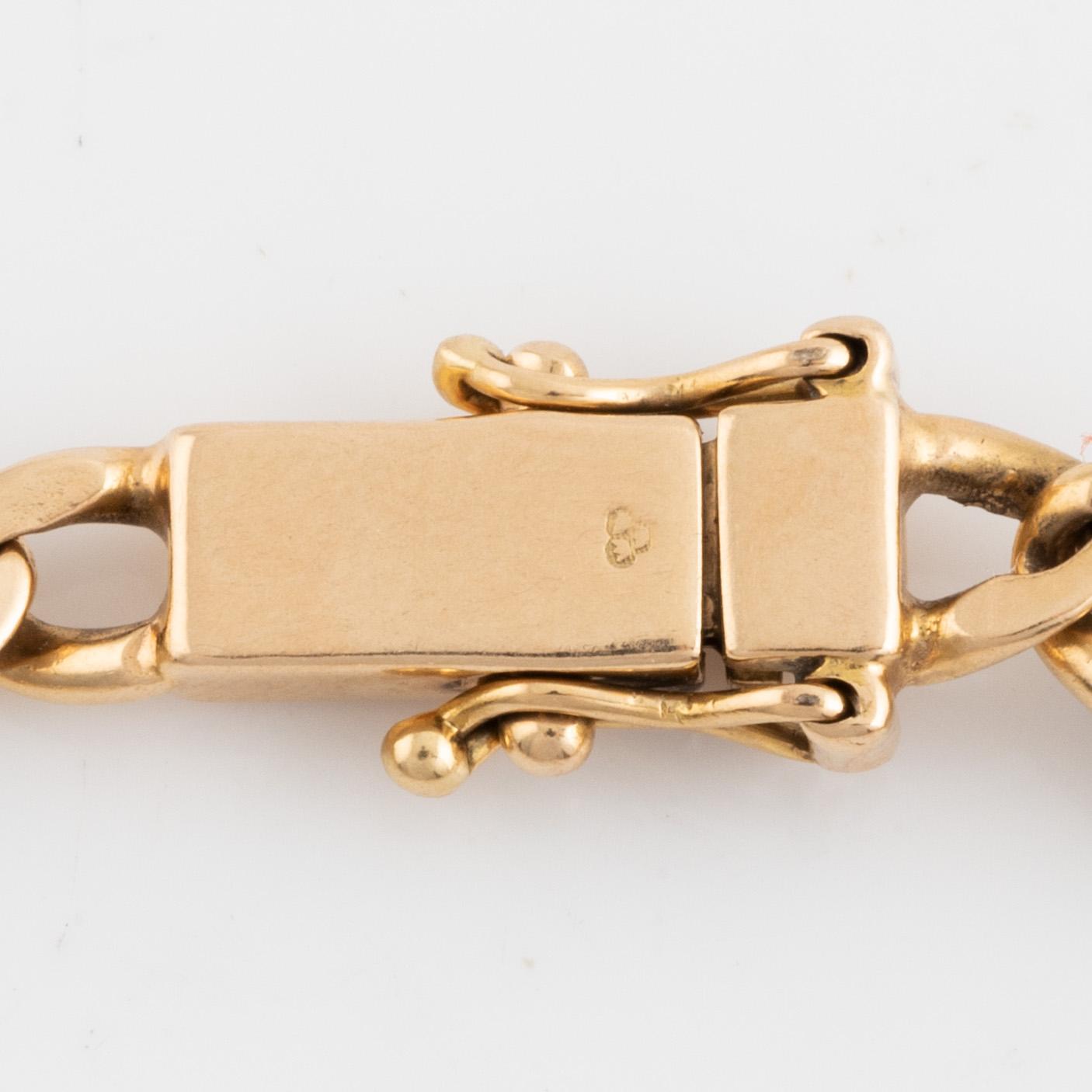 Armband, 18K guld pansarlänk med briljantslipade diamanter och safirer, Balestra.