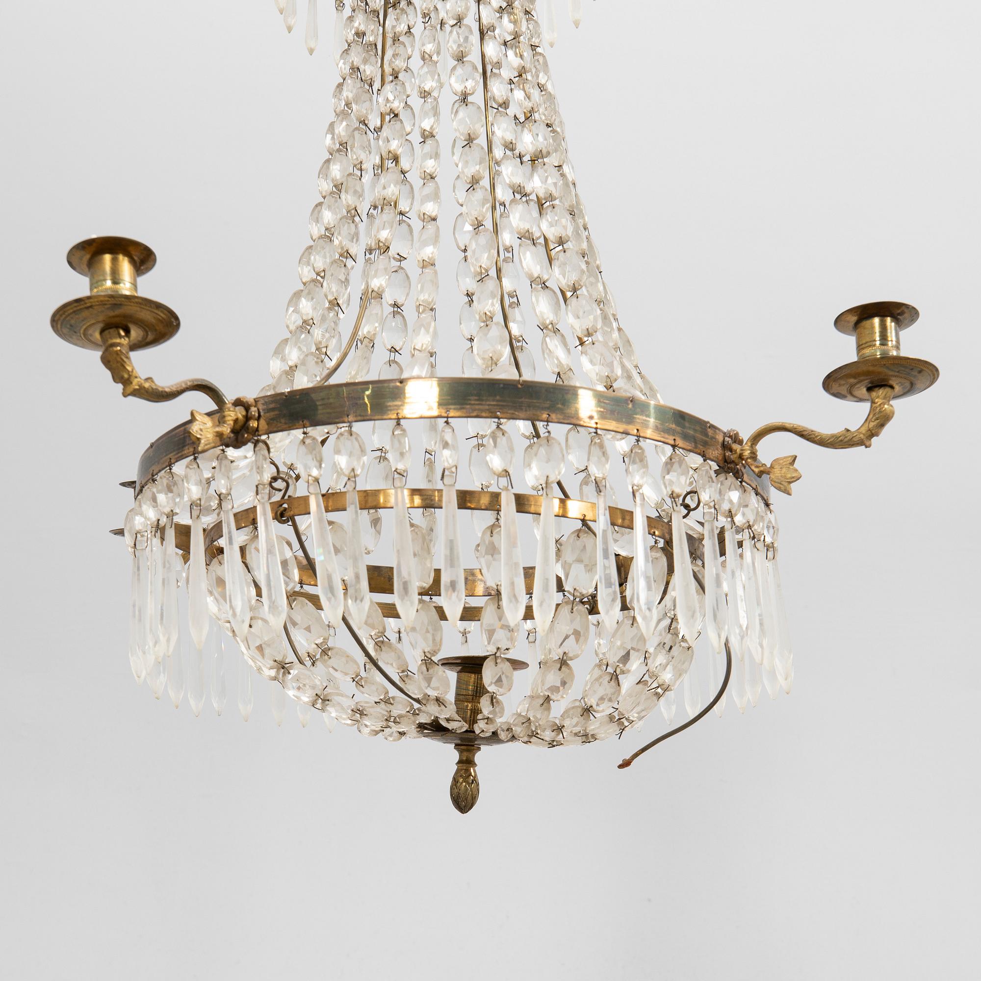 Chandelier, Gustavian style, 20th century.