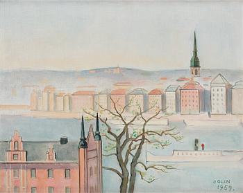 493. Einar Jolin, A view from Skeppsholmen against Gamla Stan.