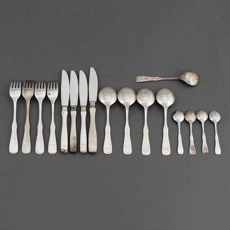 A Erik Löfman part silver cutlery set, "Uppsala", Marked MEMA.