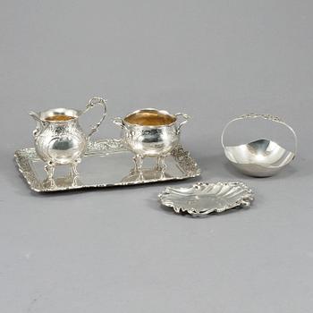 PARTI SILVER, 5 delar, bla Gewe, 1900 -tal. Vikt 576 g.