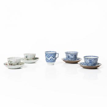 Five cups and four dishes, Qing dynasty, Kangxi (1662-1722).