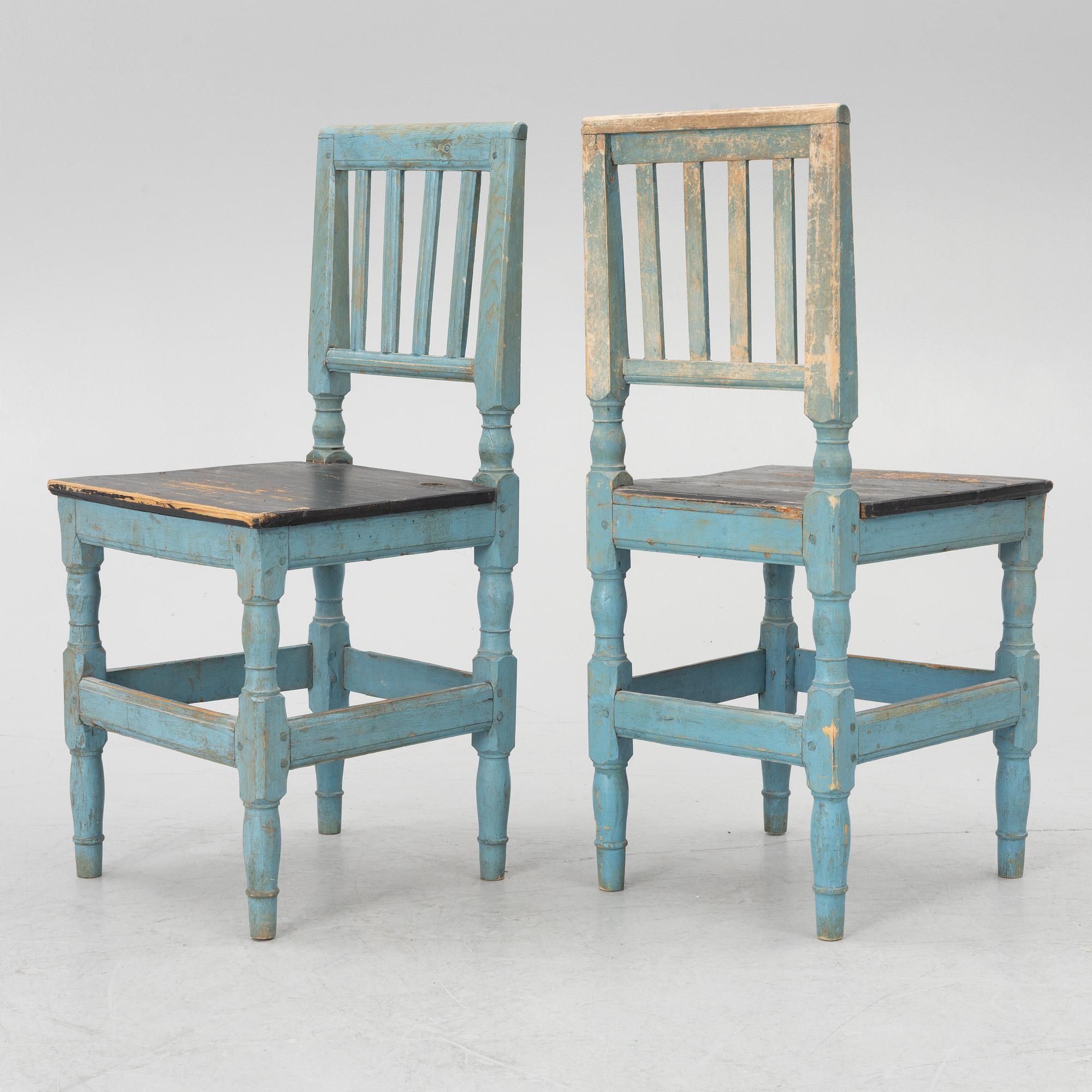 A pair of chairs, 19th Century.